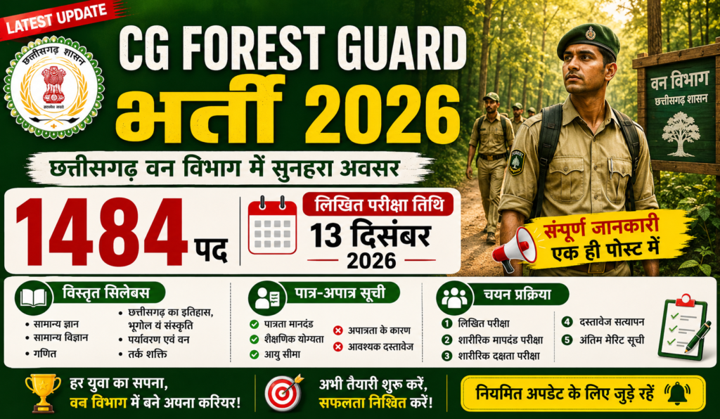 cg forest guard exam date 2026