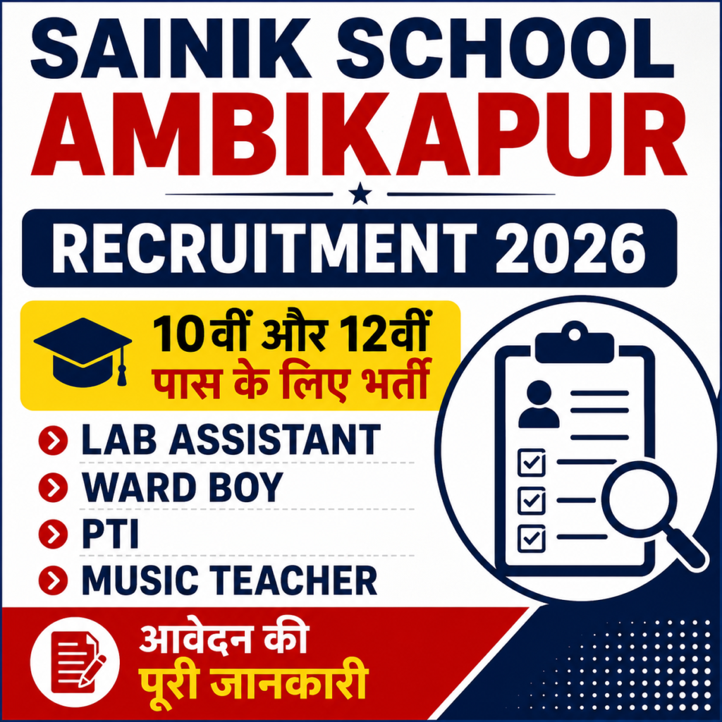 Sainik School Ambikapur Recruitment 2026